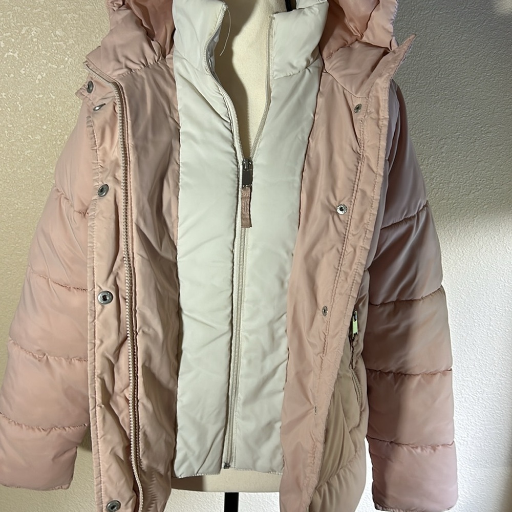 Maralyn & Me Women's Hooded Pink Puffer Jacket Size Small - Picture 5 of 7